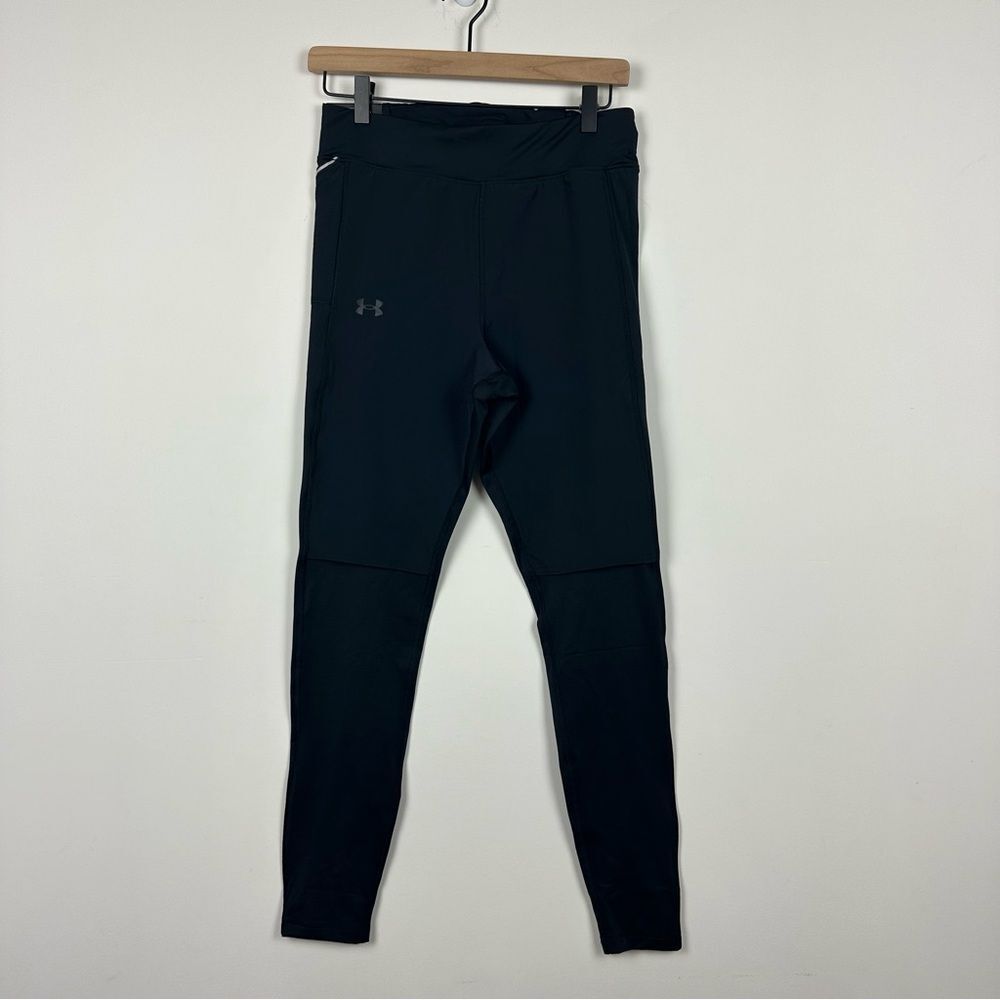 NEW! Under Armor Qualifier Black Compression High Rise Full Length Leggings, M
